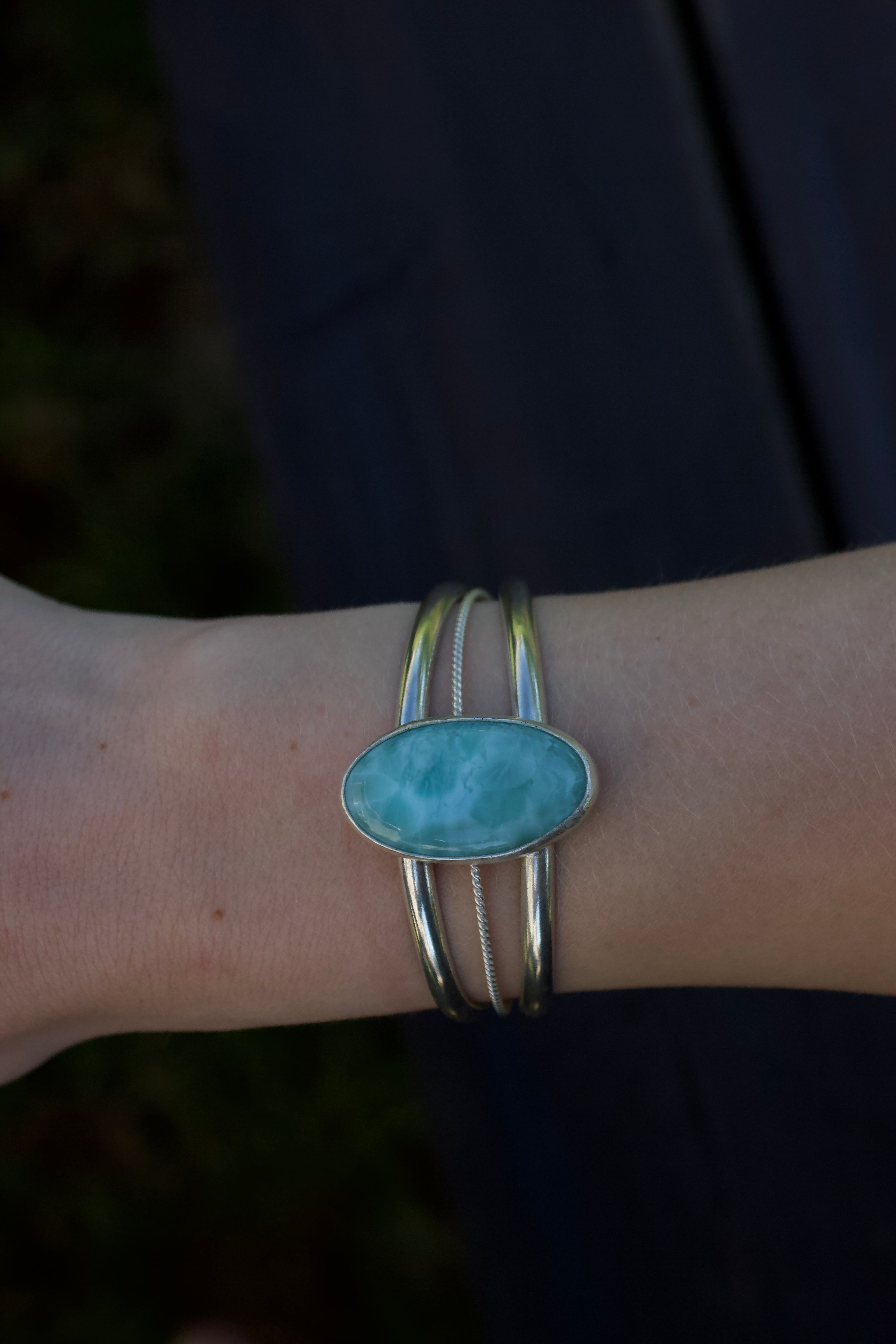 Ocean blue Larimar cuff