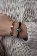 Turquoise leather bracelet
