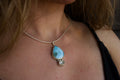Ocean Tide Larimar and Seaglass Pendant