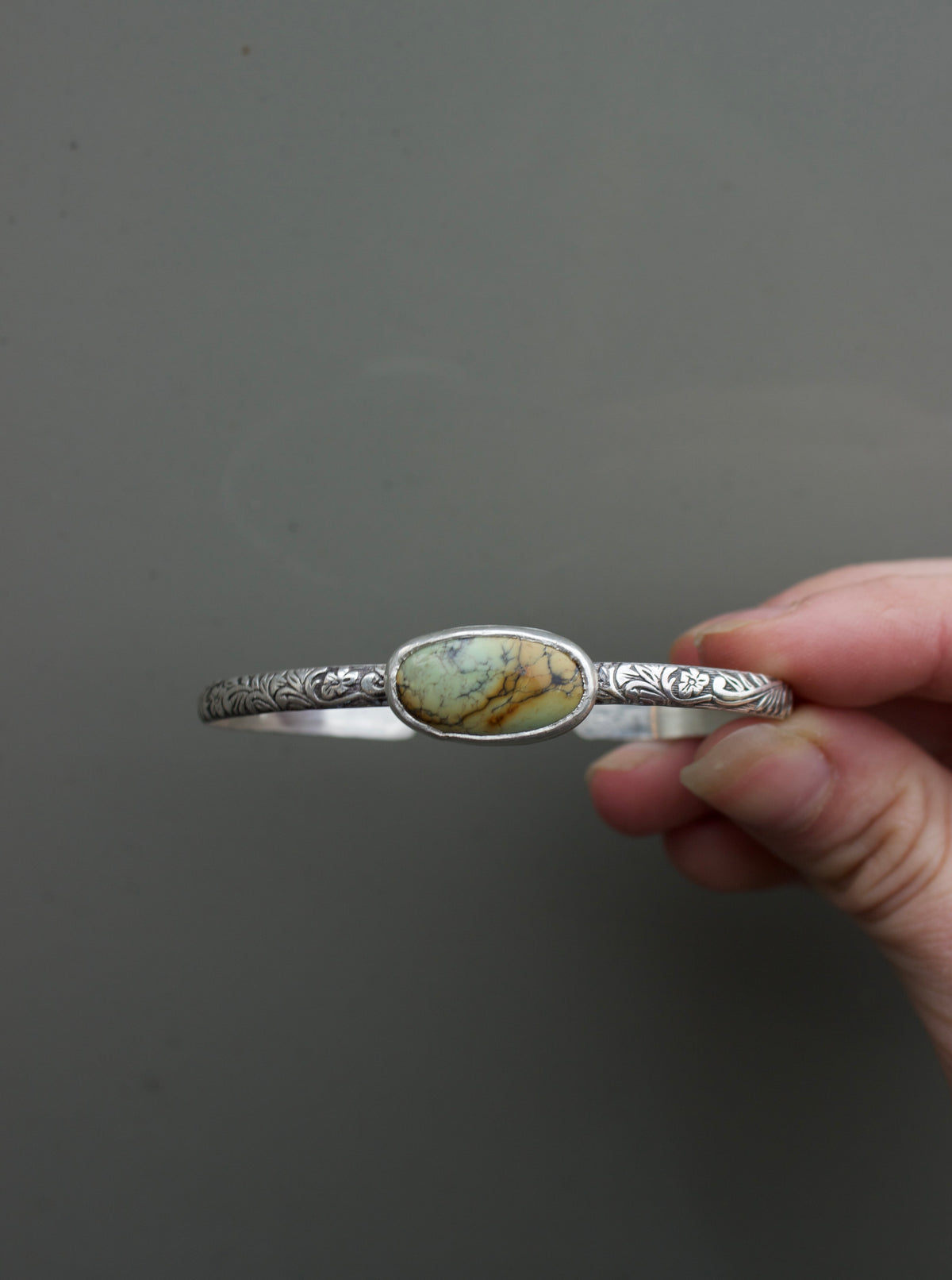 Variscite sterling silver cuff
