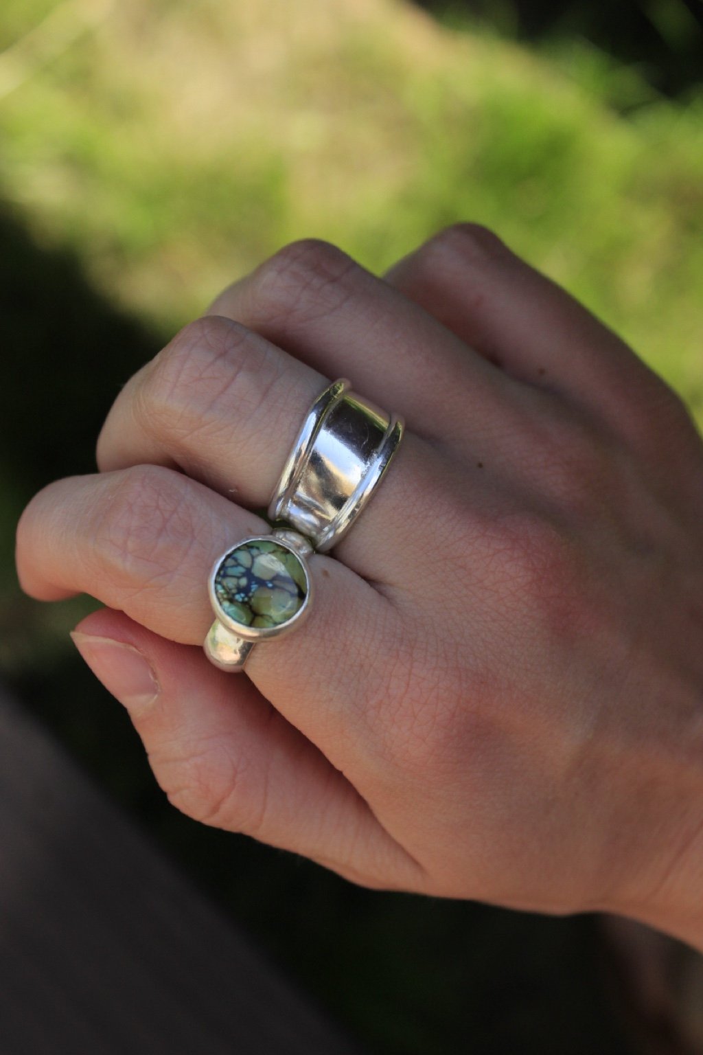 Round turquoise ring size 6.5