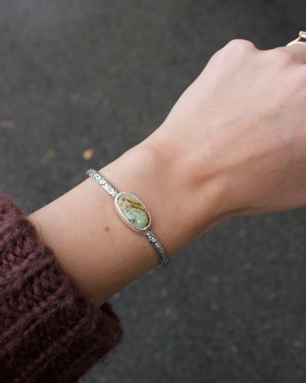 Variscite sterling silver cuff