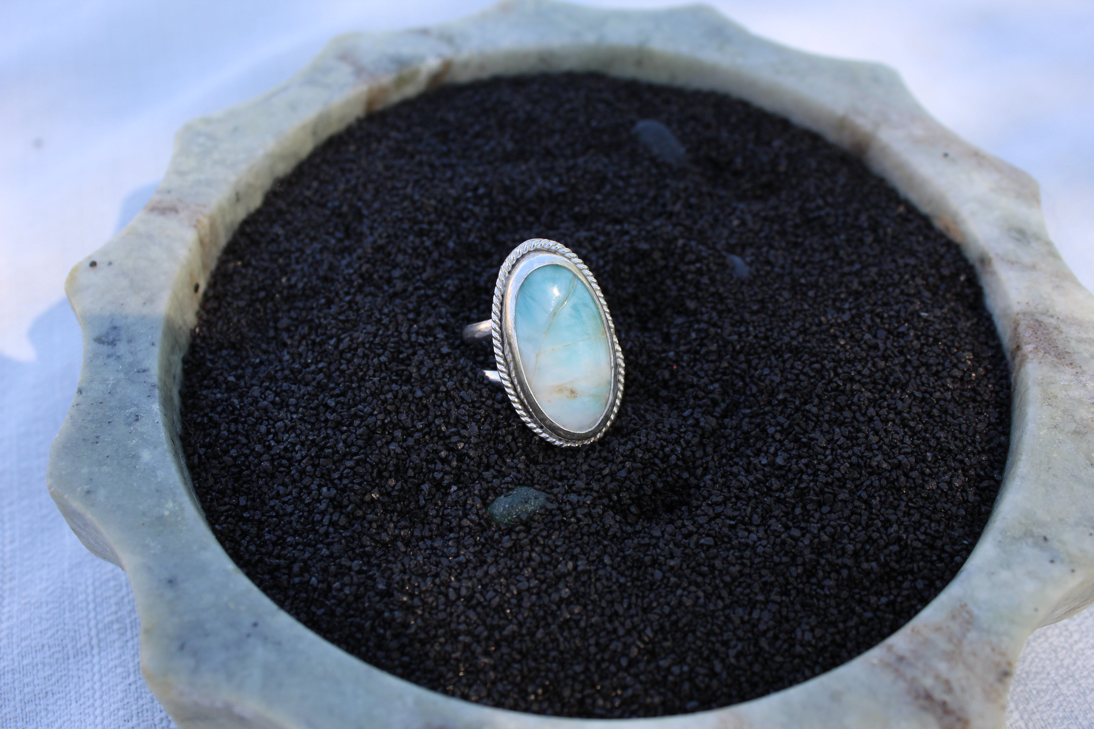 Shore line Larimar ring size 8