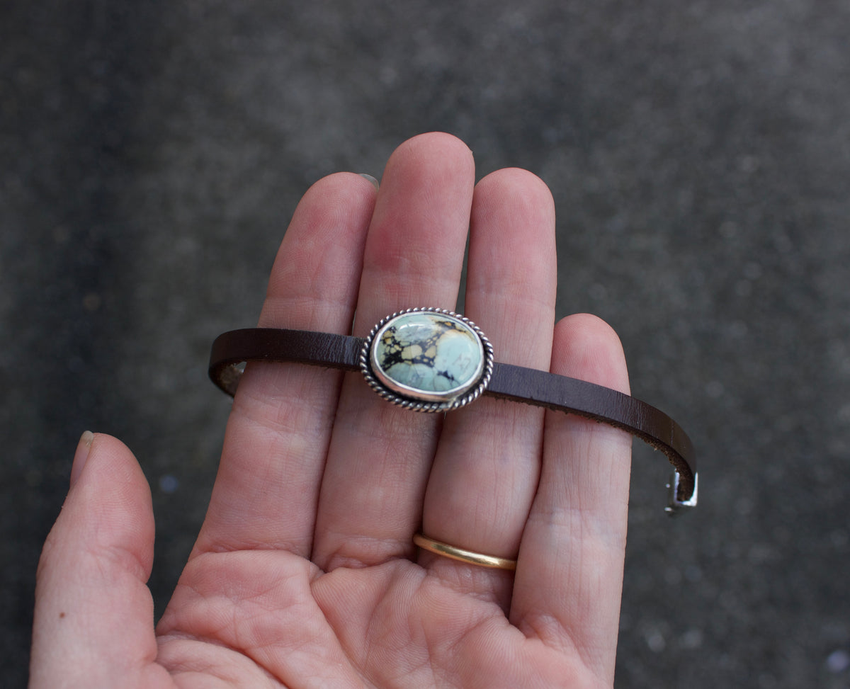 Variscite Leather Bracelet