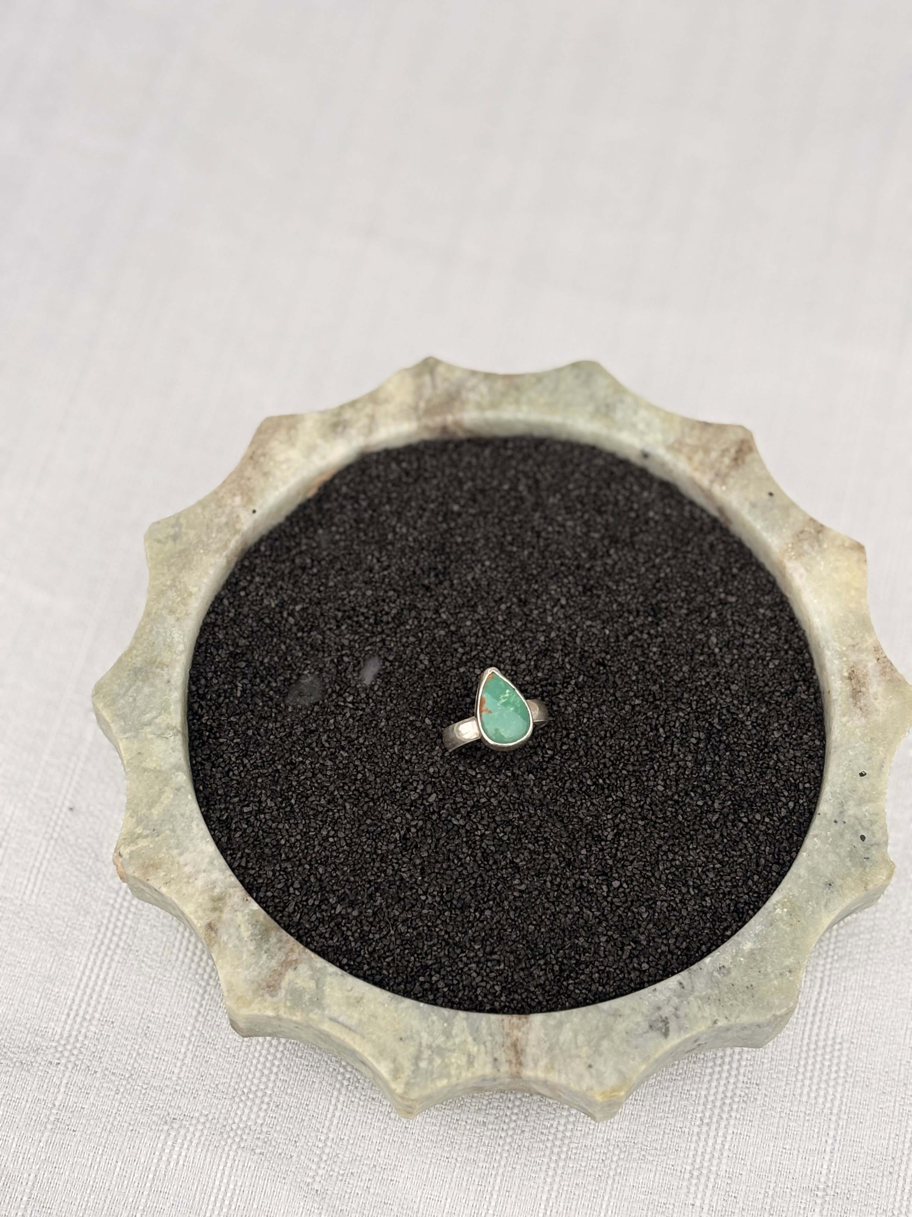 Rain Drop Turquoise Ring Size 8