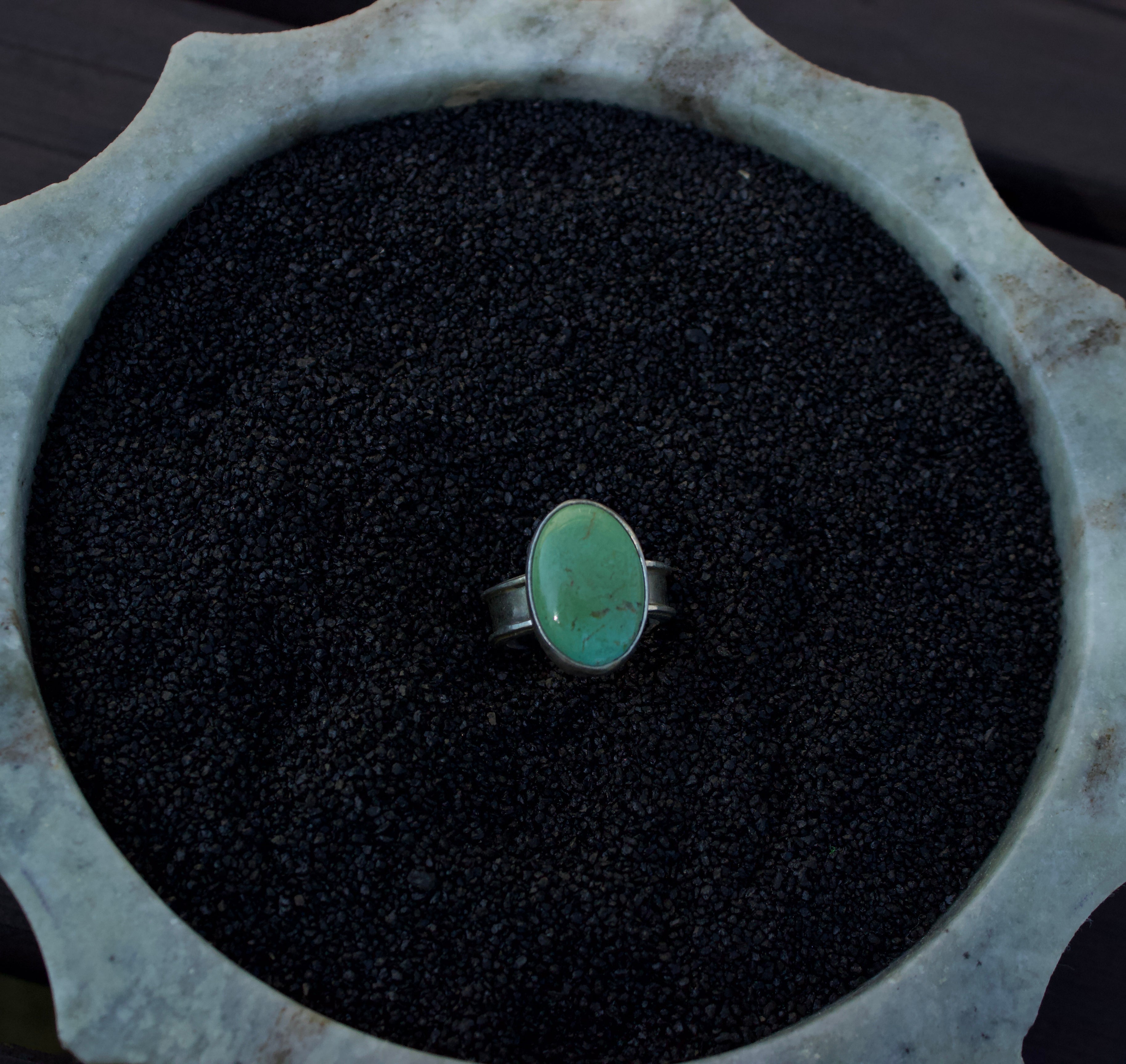 Green Turquoise Ring Size 7