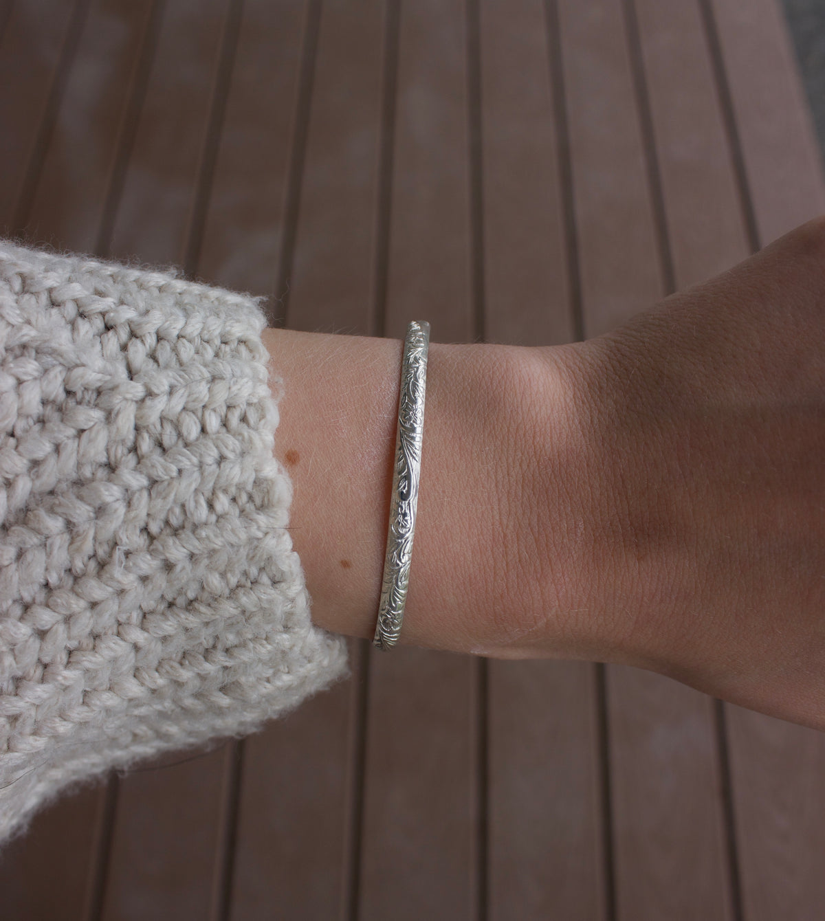 Floral statement cuff