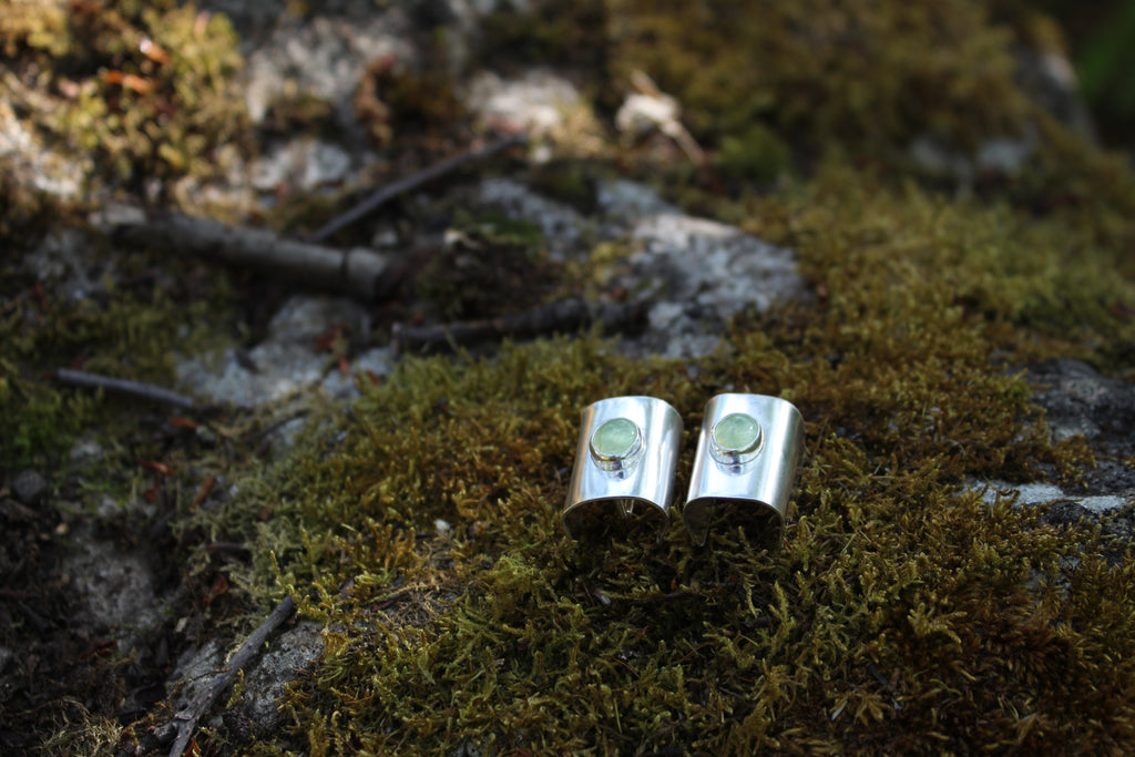Green Prehnite Hair cuffs