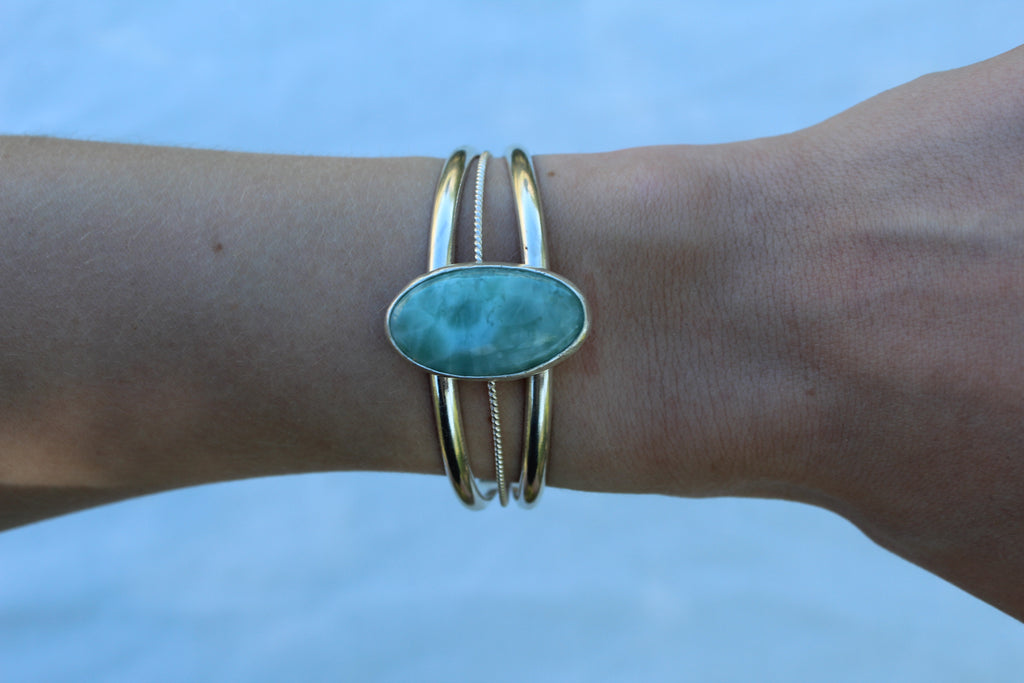 Ocean blue Larimar cuff