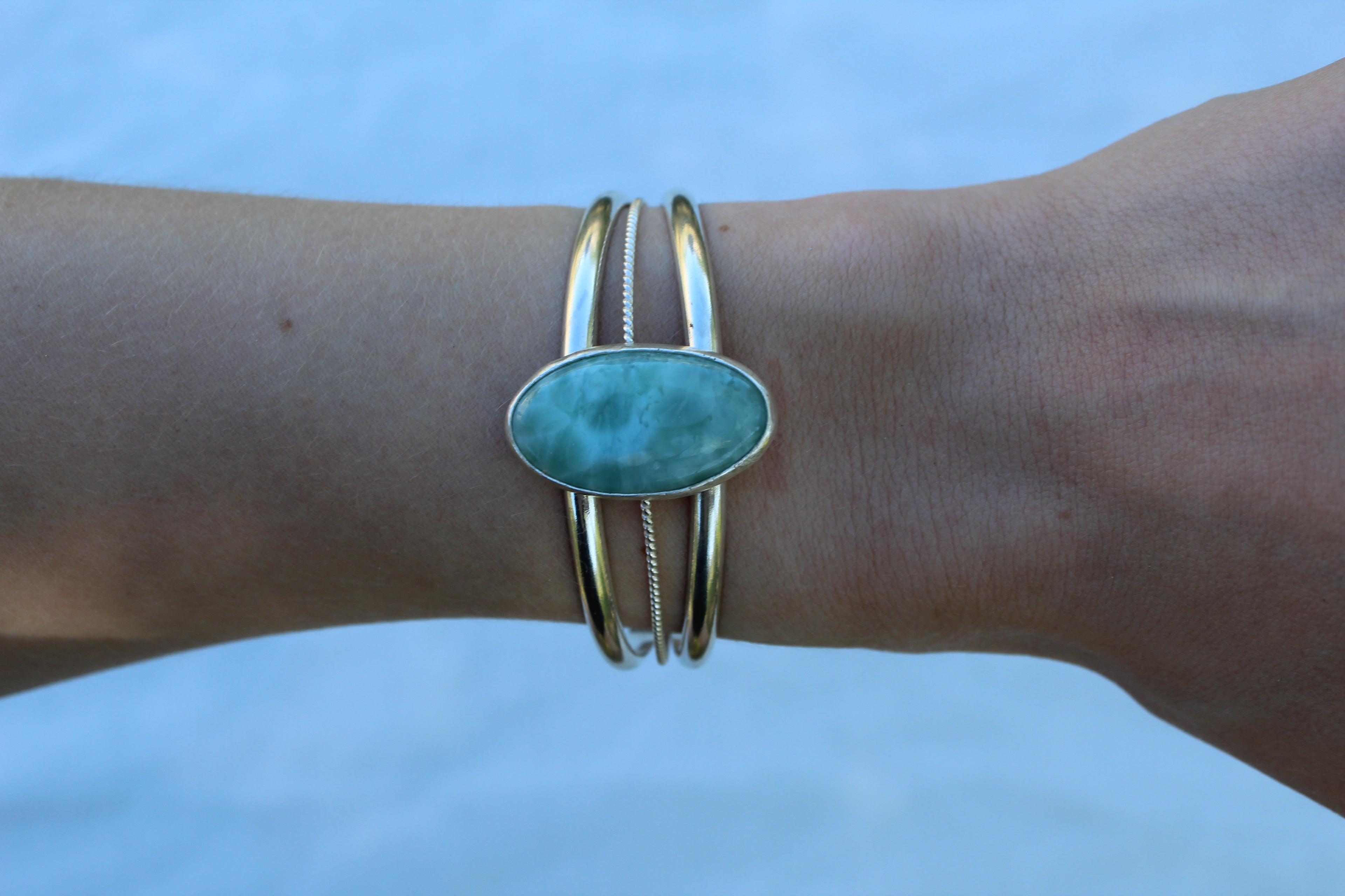 Ocean blue Larimar cuff