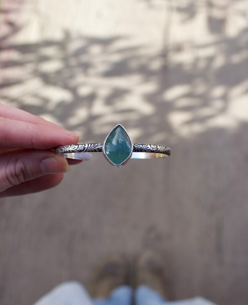 Jade Floral Cuff