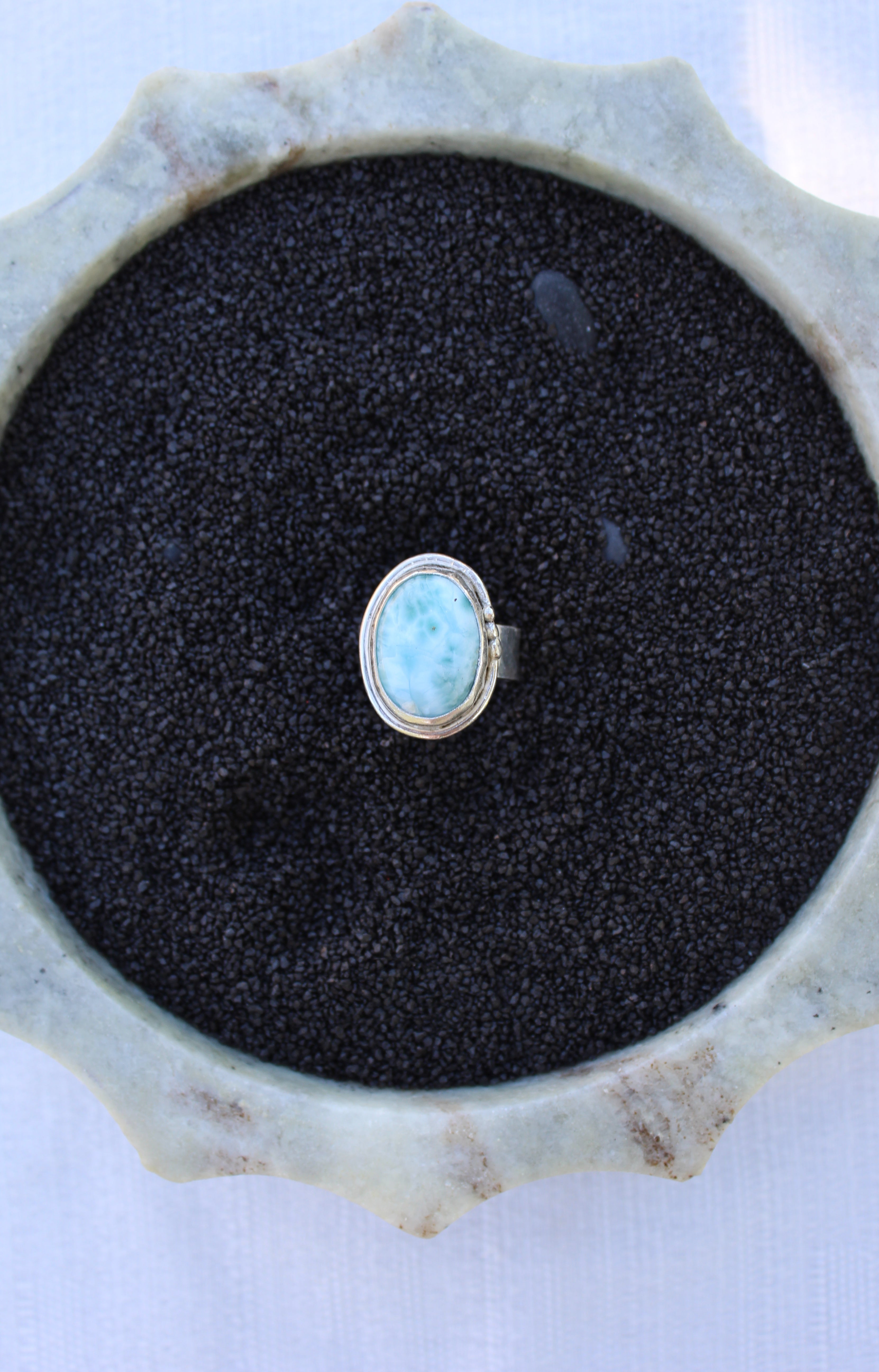 Tidal blue Larimar Ring size 7