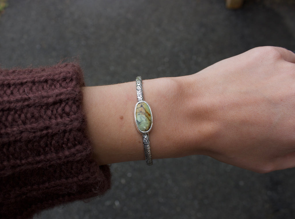 Variscite sterling silver cuff