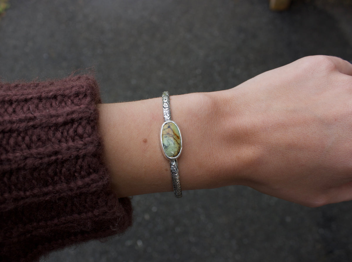 Variscite sterling silver cuff