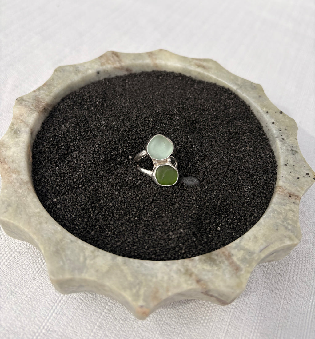 Chunky Seaglass Ring Size 6.5