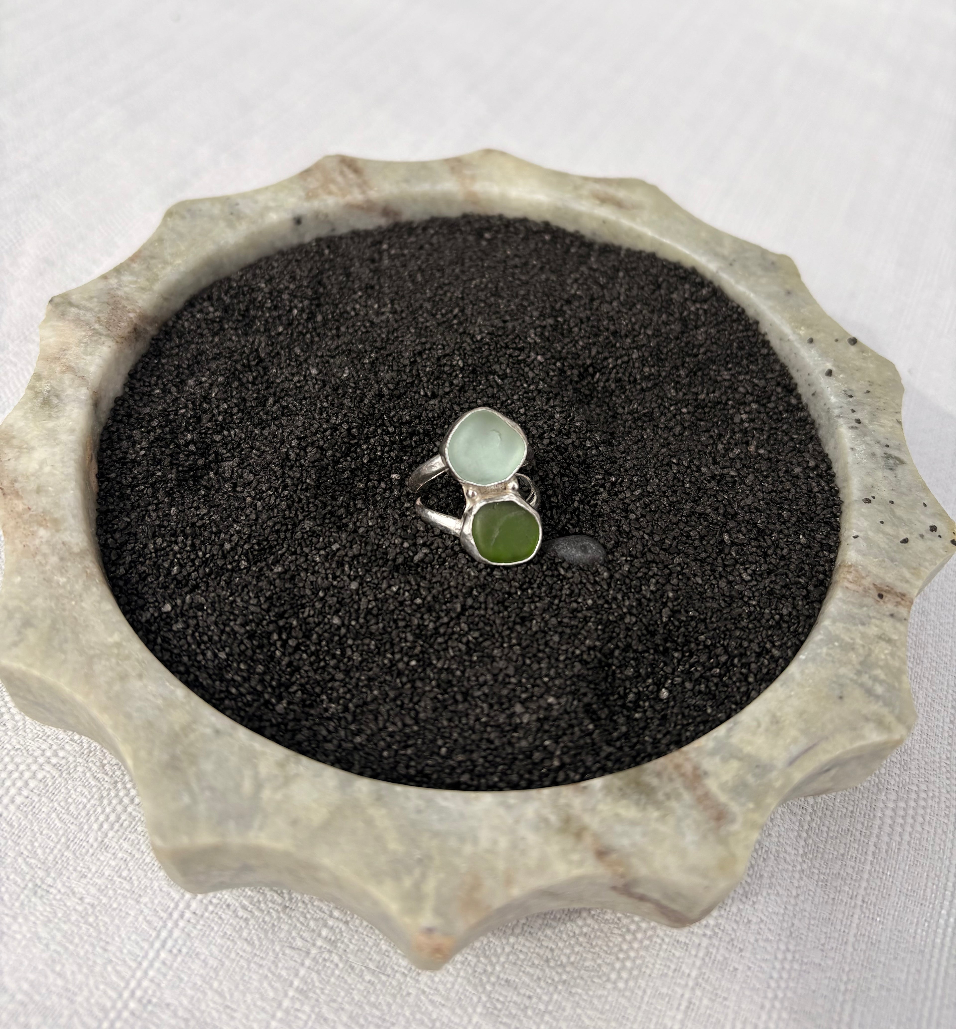 Chunky Seaglass Ring Size 6.5