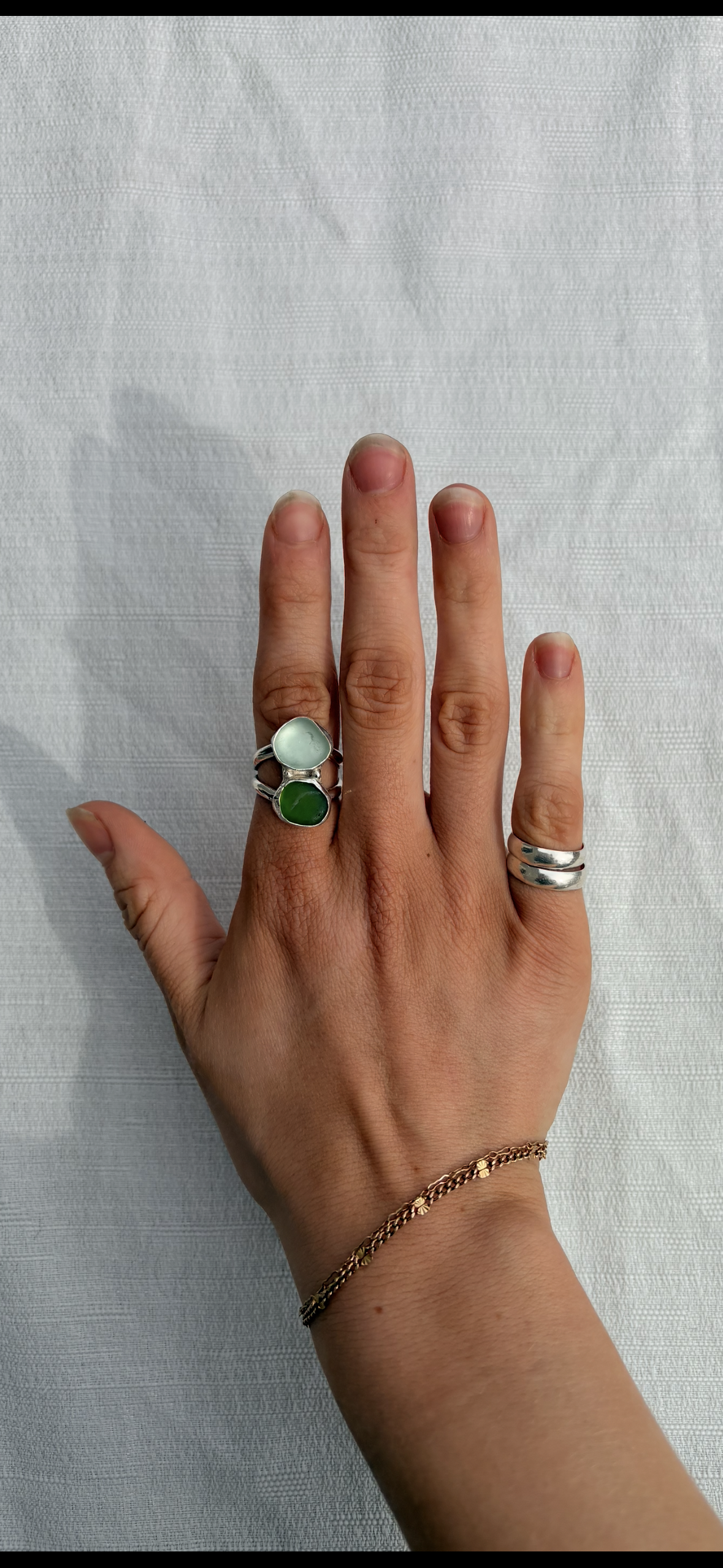 Chunky Seaglass Ring Size 6.5