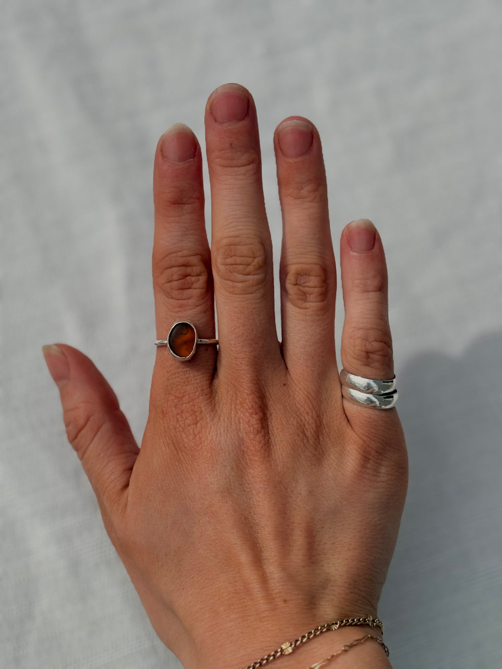 Dainty Ak Seaglass Ring Size 8