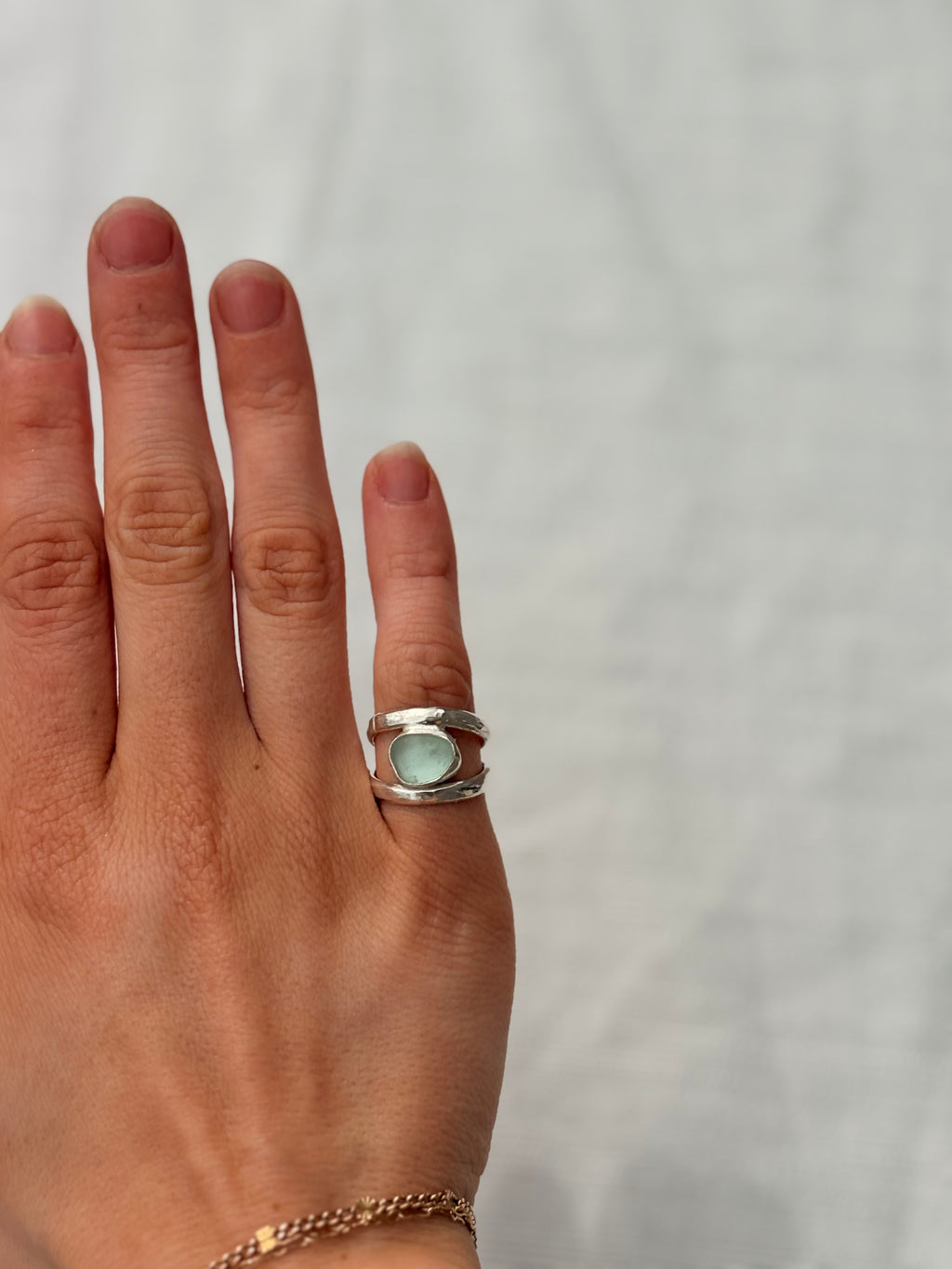 Chunky AK Seaglass Ring Size 4.5