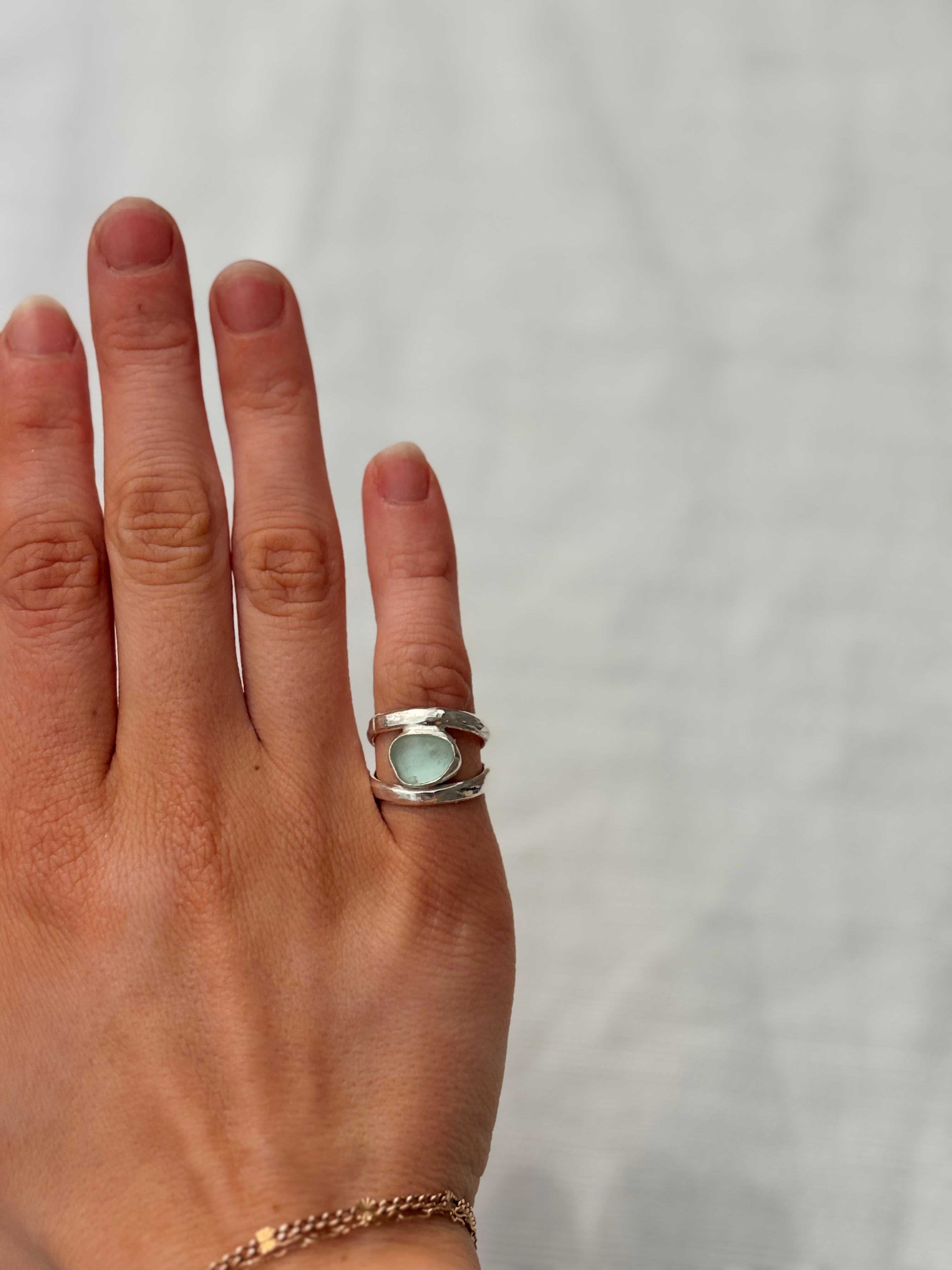Chunky AK Seaglass Ring Size 4.5