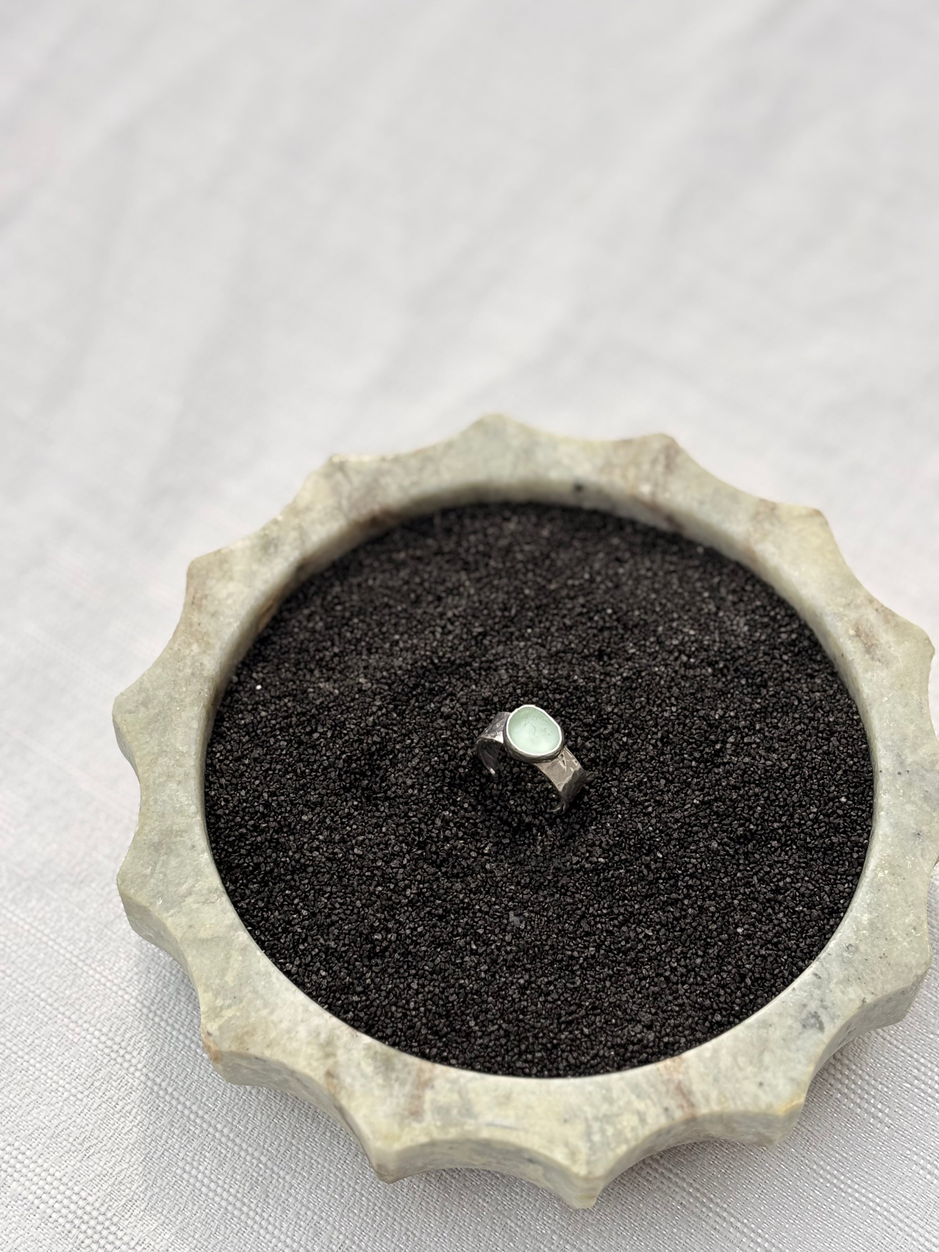 Textured Ak Seaglass Ring Size 7