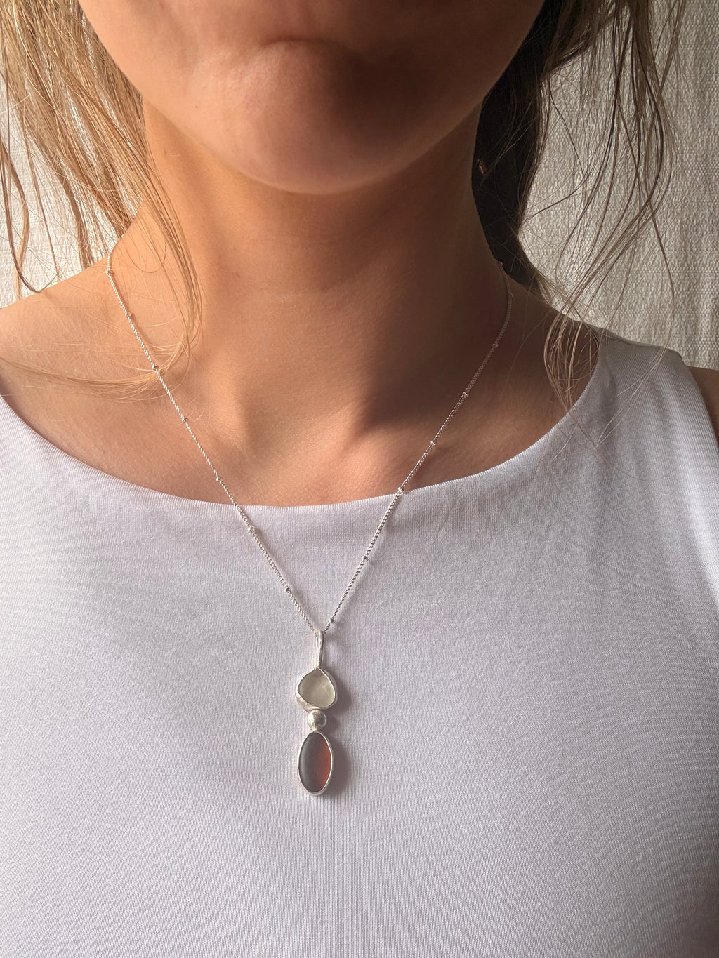 Two Toned Ak Seaglass Necklace