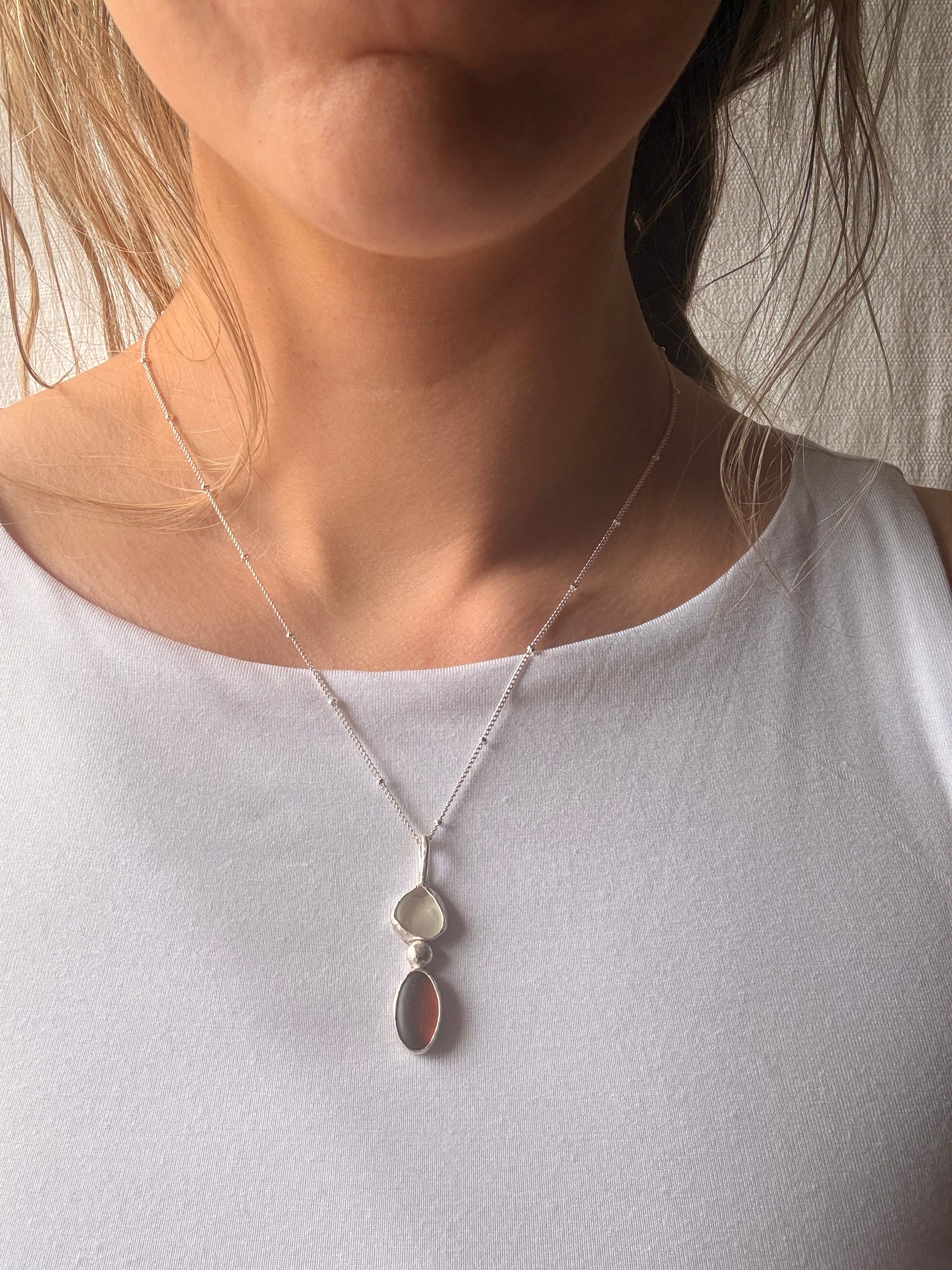 Two Toned Ak Seaglass Necklace