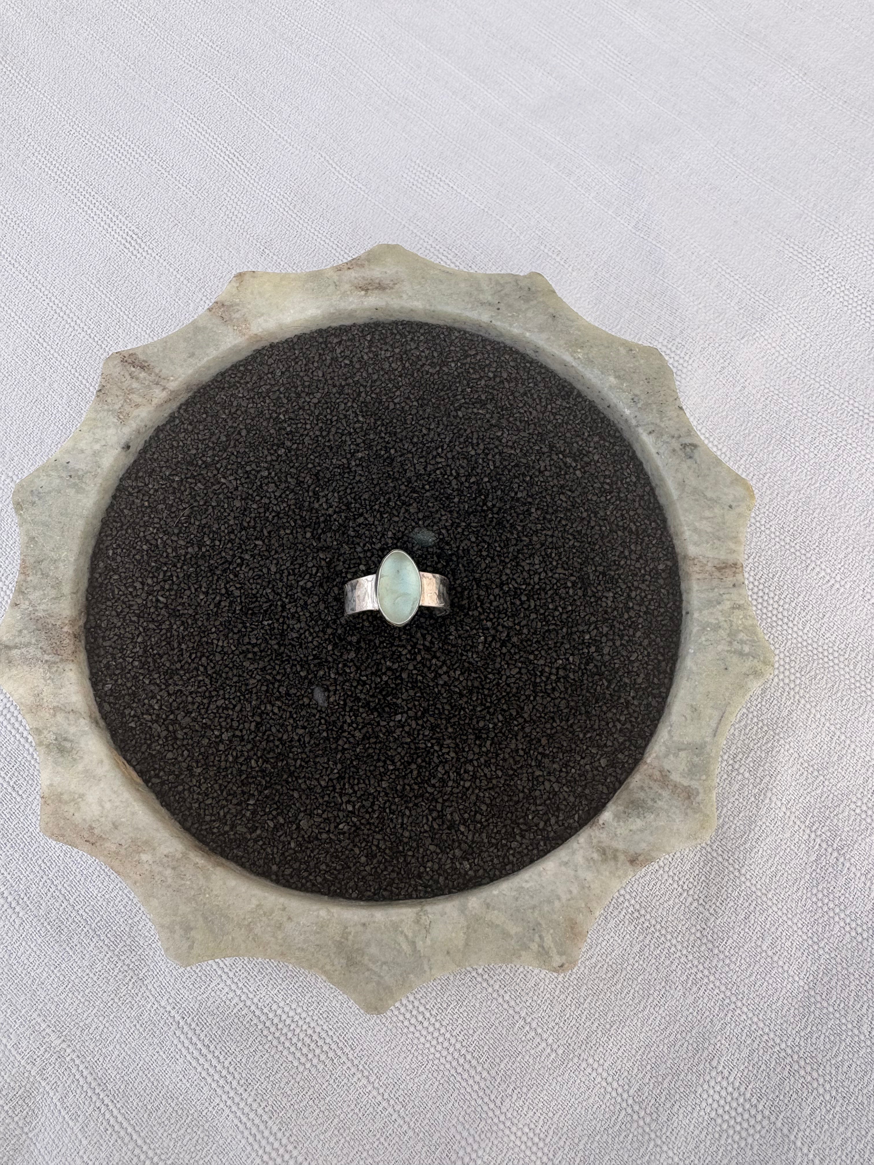 Textured Ak Seaglass Ring Size 8